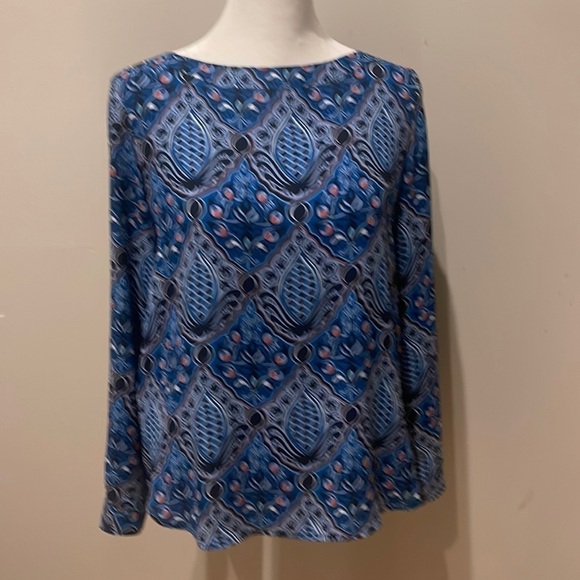 𝅺ANN Taylor Blue, Long Sleeve, High Low Top, Size Small/Petite - Picture 1 of 12